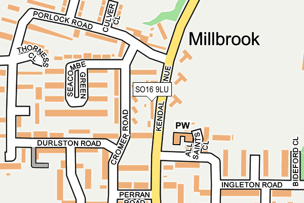 SO16 9LU map - OS OpenMap – Local (Ordnance Survey)