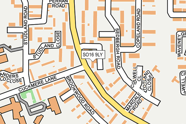 SO16 9LY map - OS OpenMap – Local (Ordnance Survey)