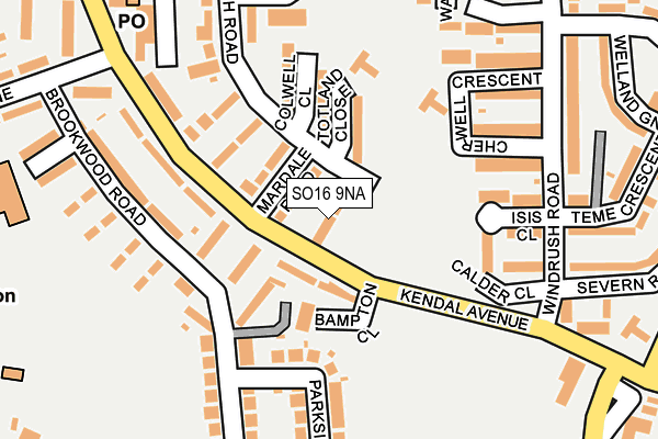 SO16 9NA map - OS OpenMap – Local (Ordnance Survey)