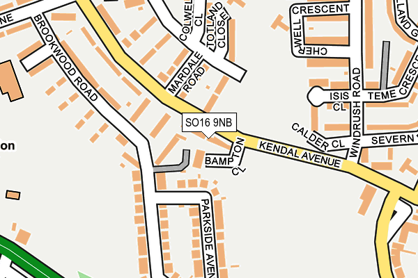 SO16 9NB map - OS OpenMap – Local (Ordnance Survey)