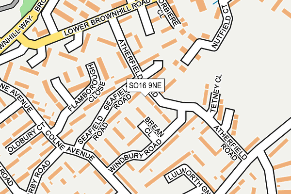 SO16 9NE map - OS OpenMap – Local (Ordnance Survey)