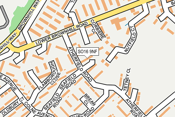 SO16 9NF map - OS OpenMap – Local (Ordnance Survey)