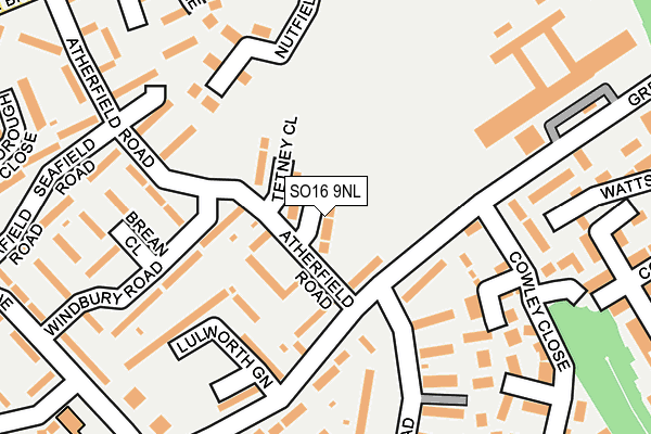 SO16 9NL map - OS OpenMap – Local (Ordnance Survey)