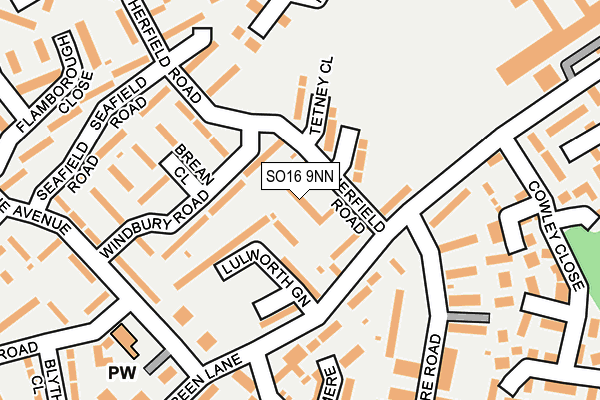 SO16 9NN map - OS OpenMap – Local (Ordnance Survey)