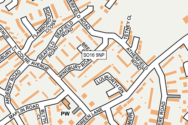 SO16 9NP map - OS OpenMap – Local (Ordnance Survey)