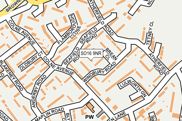 SO16 9NR map - OS OpenMap – Local (Ordnance Survey)