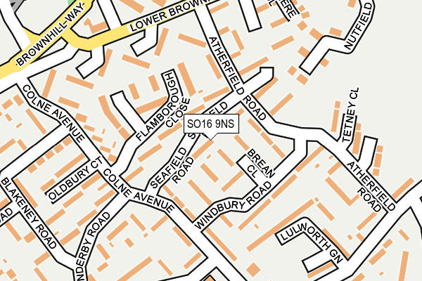 SO16 9NS map - OS OpenMap – Local (Ordnance Survey)