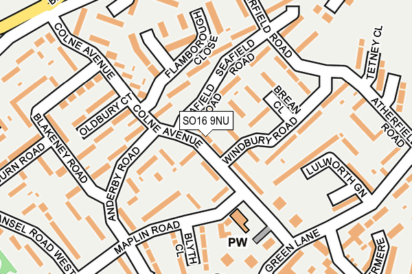 SO16 9NU map - OS OpenMap – Local (Ordnance Survey)