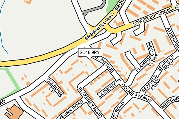 SO16 9PA map - OS OpenMap – Local (Ordnance Survey)
