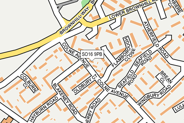 SO16 9PB map - OS OpenMap – Local (Ordnance Survey)
