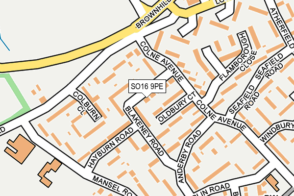 SO16 9PE map - OS OpenMap – Local (Ordnance Survey)