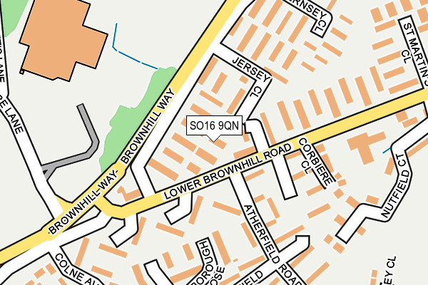 SO16 9QN map - OS OpenMap – Local (Ordnance Survey)