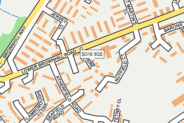 SO16 9QS map - OS OpenMap – Local (Ordnance Survey)