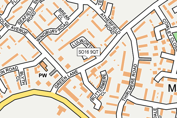 SO16 9QT map - OS OpenMap – Local (Ordnance Survey)