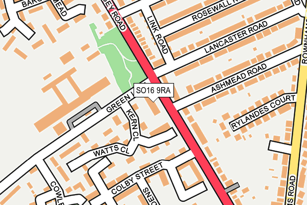 SO16 9RA map - OS OpenMap – Local (Ordnance Survey)