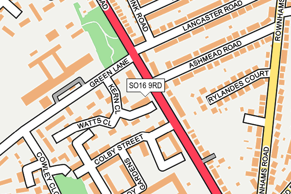 SO16 9RD map - OS OpenMap – Local (Ordnance Survey)