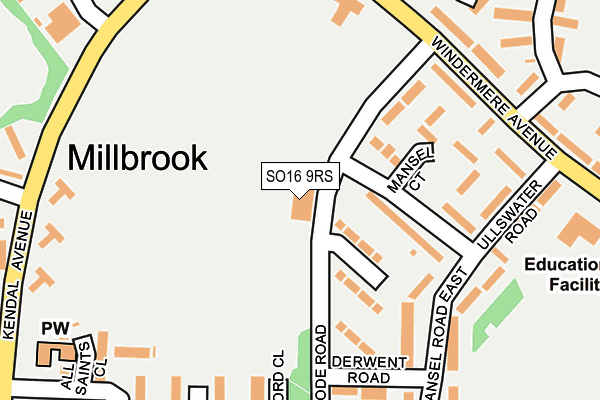 SO16 9RS map - OS OpenMap – Local (Ordnance Survey)