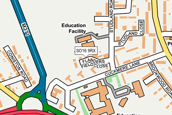 SO16 9RX map - OS OpenMap – Local (Ordnance Survey)