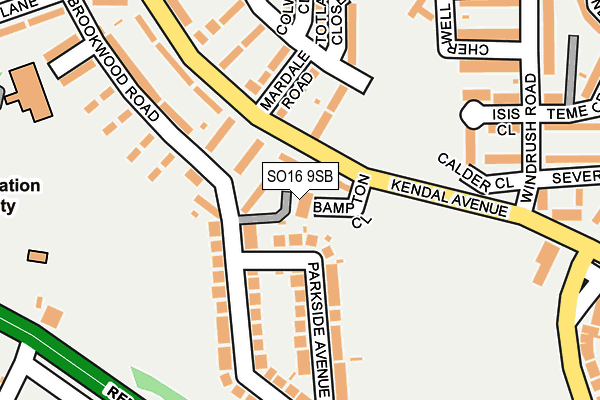 SO16 9SB map - OS OpenMap – Local (Ordnance Survey)