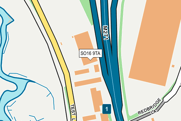 SO16 9TA map - OS OpenMap – Local (Ordnance Survey)