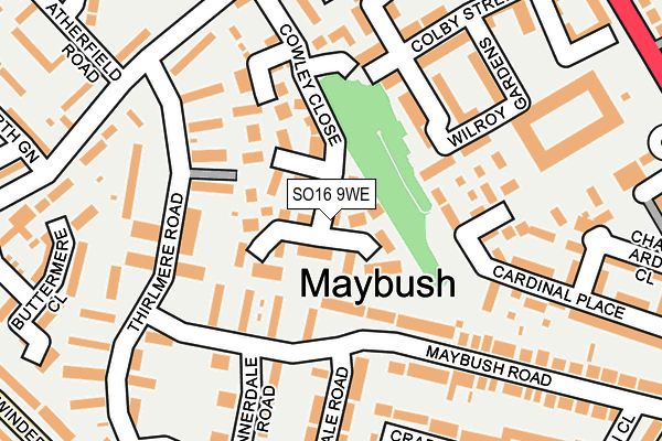 SO16 9WE map - OS OpenMap – Local (Ordnance Survey)