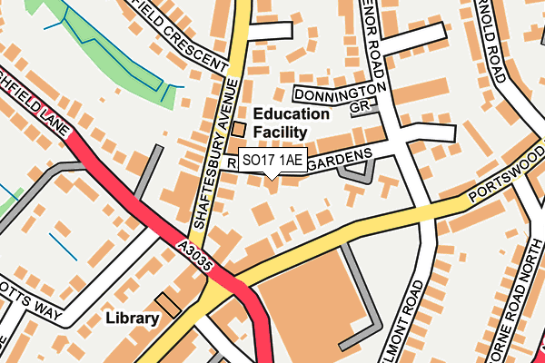 SO17 1AE map - OS OpenMap – Local (Ordnance Survey)