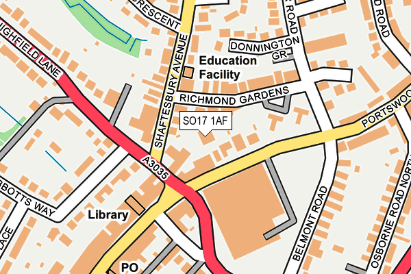 SO17 1AF map - OS OpenMap – Local (Ordnance Survey)