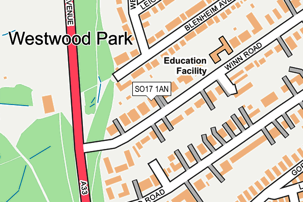 SO17 1AN map - OS OpenMap – Local (Ordnance Survey)