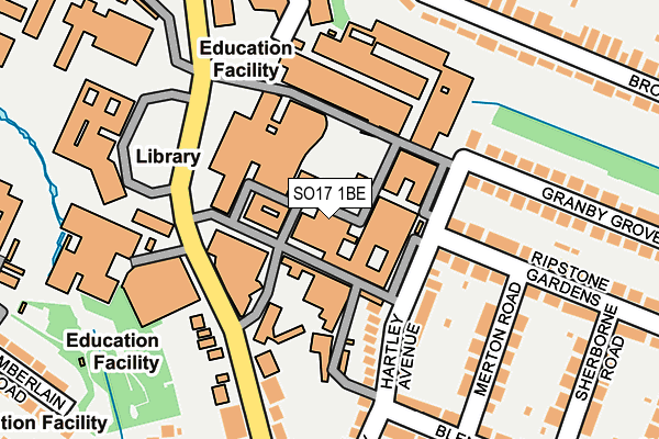 SO17 1BE map - OS OpenMap – Local (Ordnance Survey)