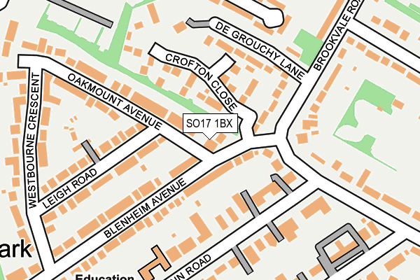 SO17 1BX map - OS OpenMap – Local (Ordnance Survey)