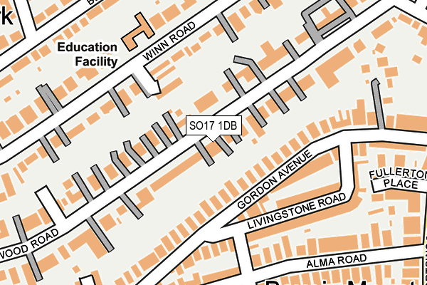 SO17 1DB map - OS OpenMap – Local (Ordnance Survey)