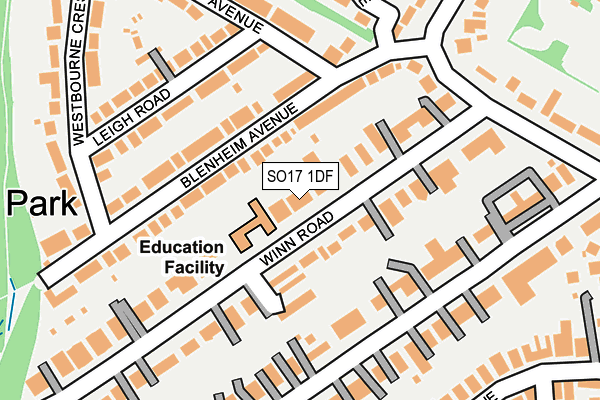 SO17 1DF map - OS OpenMap – Local (Ordnance Survey)