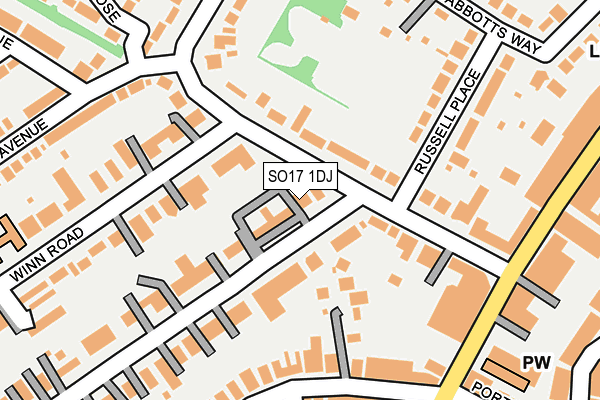SO17 1DJ map - OS OpenMap – Local (Ordnance Survey)