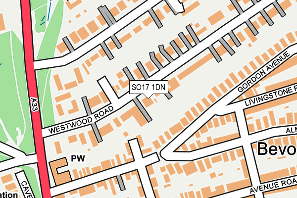 SO17 1DN map - OS OpenMap – Local (Ordnance Survey)