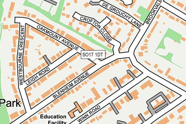 SO17 1DT map - OS OpenMap – Local (Ordnance Survey)