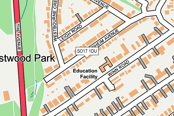 SO17 1DU map - OS OpenMap – Local (Ordnance Survey)