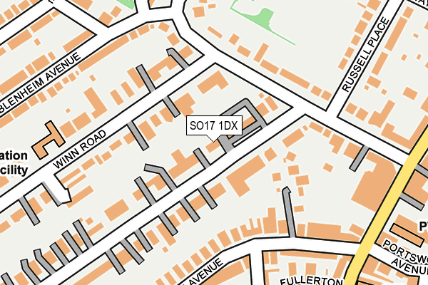 SO17 1DX map - OS OpenMap – Local (Ordnance Survey)