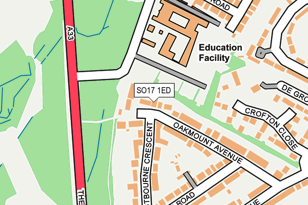 SO17 1ED map - OS OpenMap – Local (Ordnance Survey)