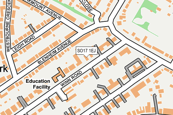 SO17 1EJ map - OS OpenMap – Local (Ordnance Survey)