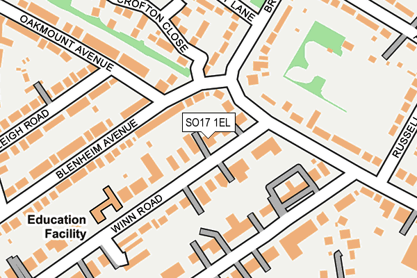 SO17 1EL map - OS OpenMap – Local (Ordnance Survey)