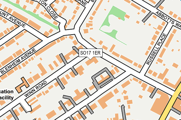 SO17 1ER map - OS OpenMap – Local (Ordnance Survey)