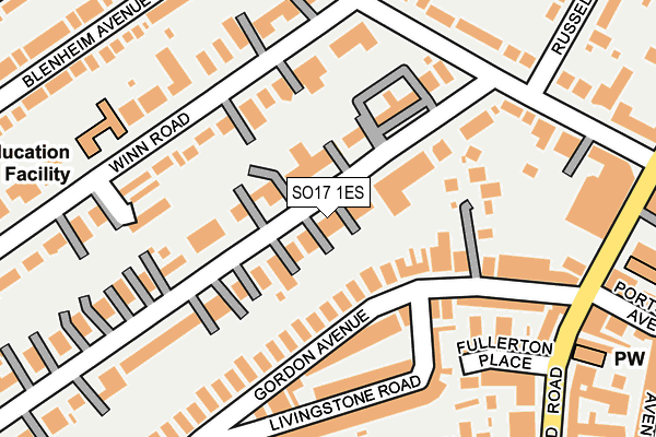 SO17 1ES map - OS OpenMap – Local (Ordnance Survey)