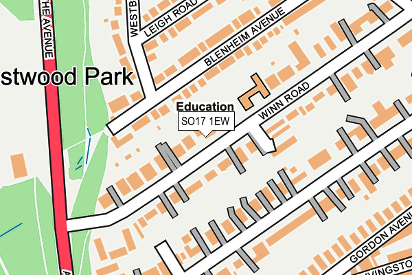 SO17 1EW map - OS OpenMap – Local (Ordnance Survey)