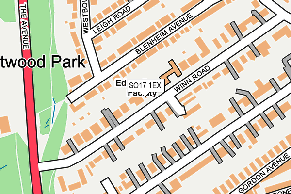 SO17 1EX map - OS OpenMap – Local (Ordnance Survey)