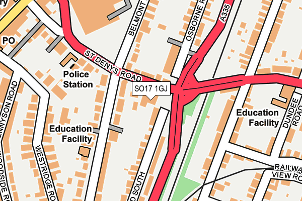 SO17 1GJ map - OS OpenMap – Local (Ordnance Survey)