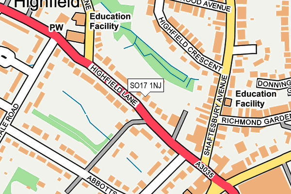 SO17 1NJ map - OS OpenMap – Local (Ordnance Survey)