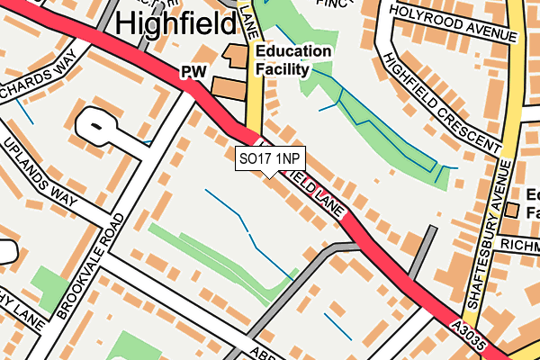SO17 1NP map - OS OpenMap – Local (Ordnance Survey)
