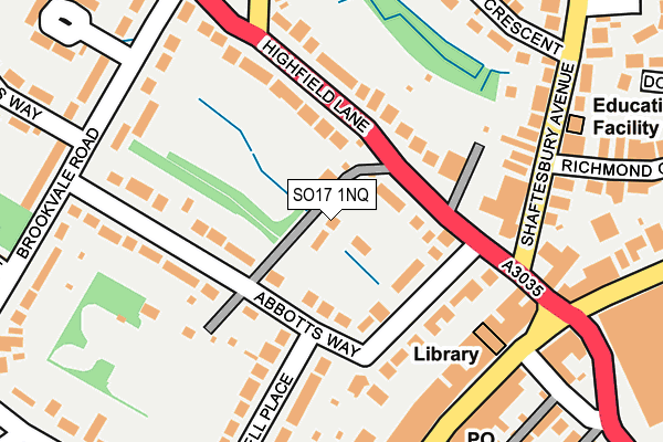 SO17 1NQ map - OS OpenMap – Local (Ordnance Survey)