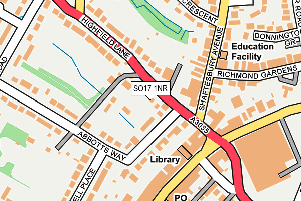 SO17 1NR map - OS OpenMap – Local (Ordnance Survey)