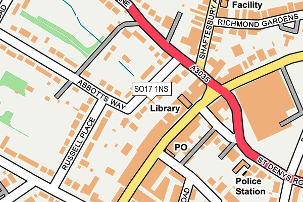 SO17 1NS map - OS OpenMap – Local (Ordnance Survey)